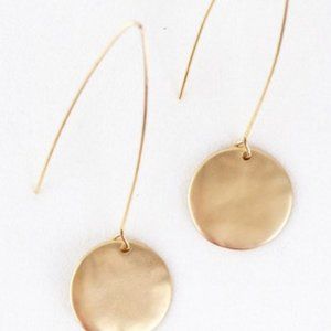 Brand New Gold Plated Circle Disc Earrings